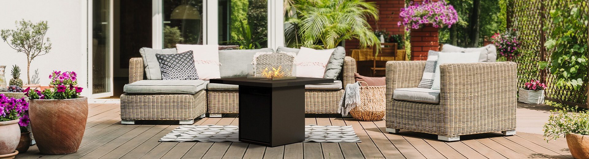 Square Table - garden fire table
