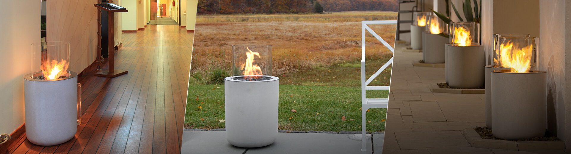 Jar concrete fireplace