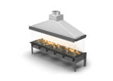 sinatra island open flame gas fireplace
