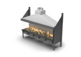 sinatra left corner open gas fireplace insert