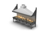 sinatra three sided gas fireplace flue open 
